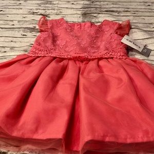 SOLD Bright pink lace and tulle Carters dress 12M